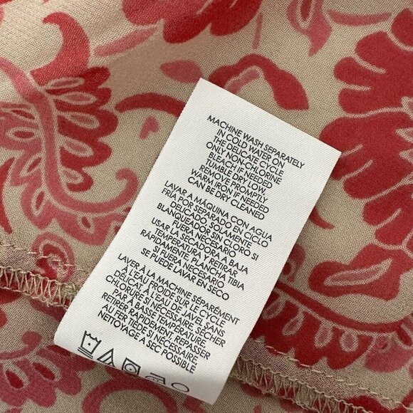 Cabi Vita Blouse Draped Keyhole Pink Floral Small Lightweight - Picture 10 of 10